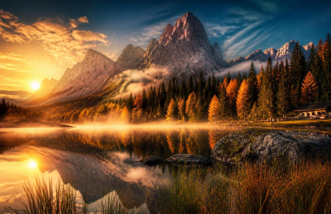 Fully retouched landscape photograph